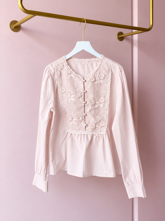 Blush Pink Embroidered Top