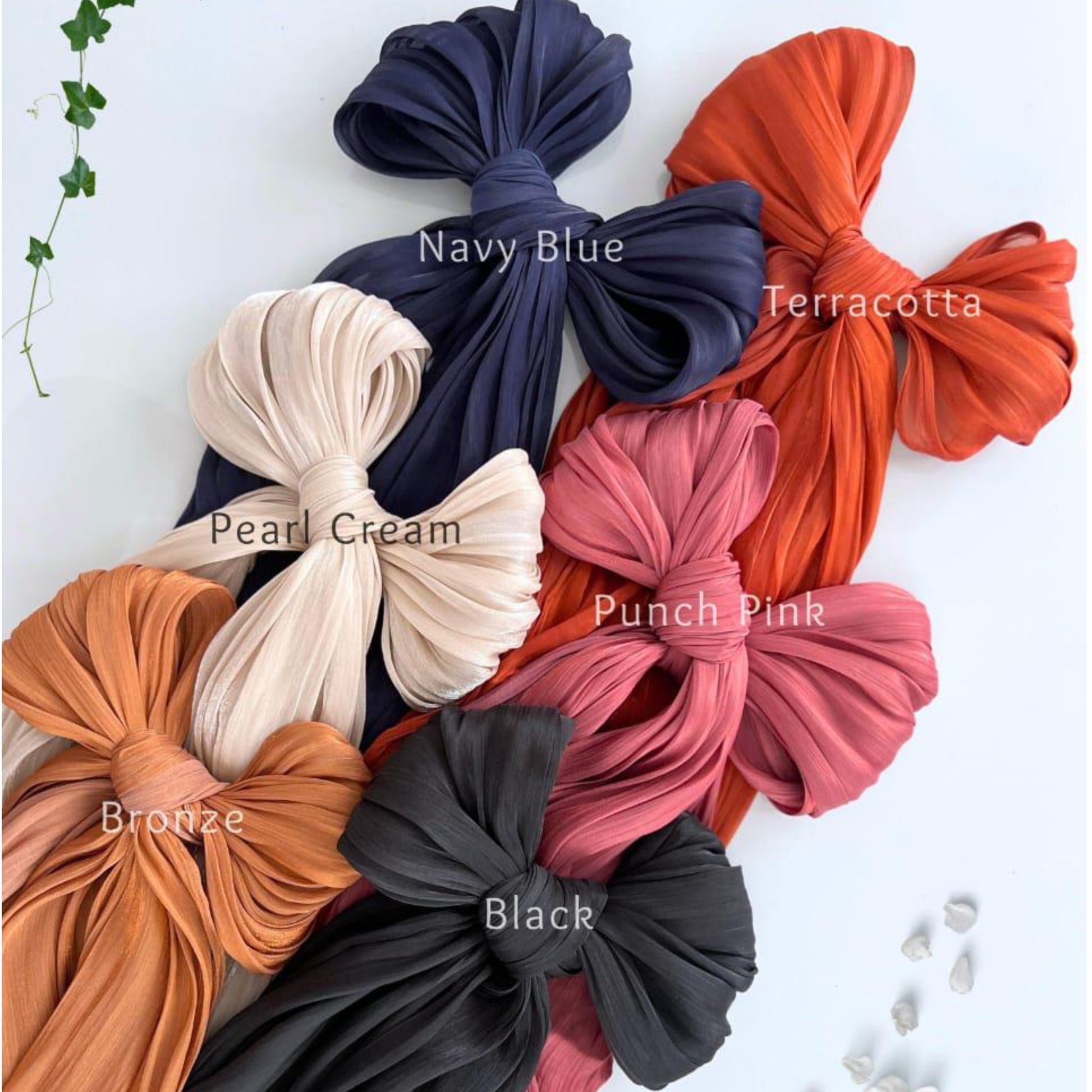 Close-up of organza hijab fabric texture and shine
