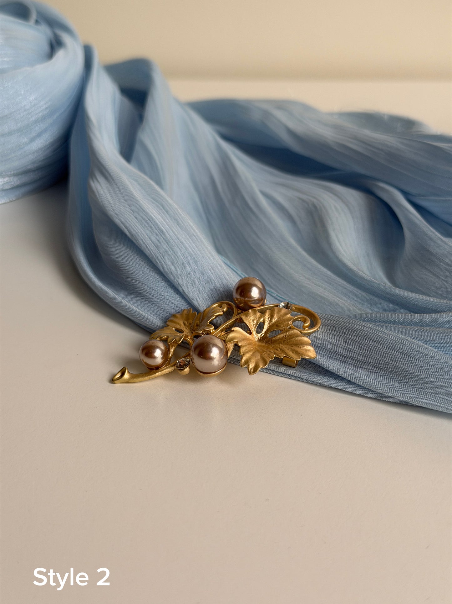 Luxe Pearl Floral Hijab Brooch