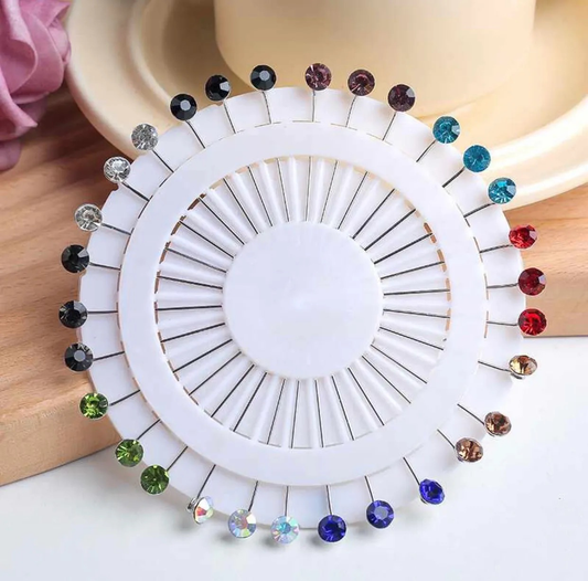 Set of 30 diamond hijab pins for secure and stylish modest wear – Hijabaan NZ