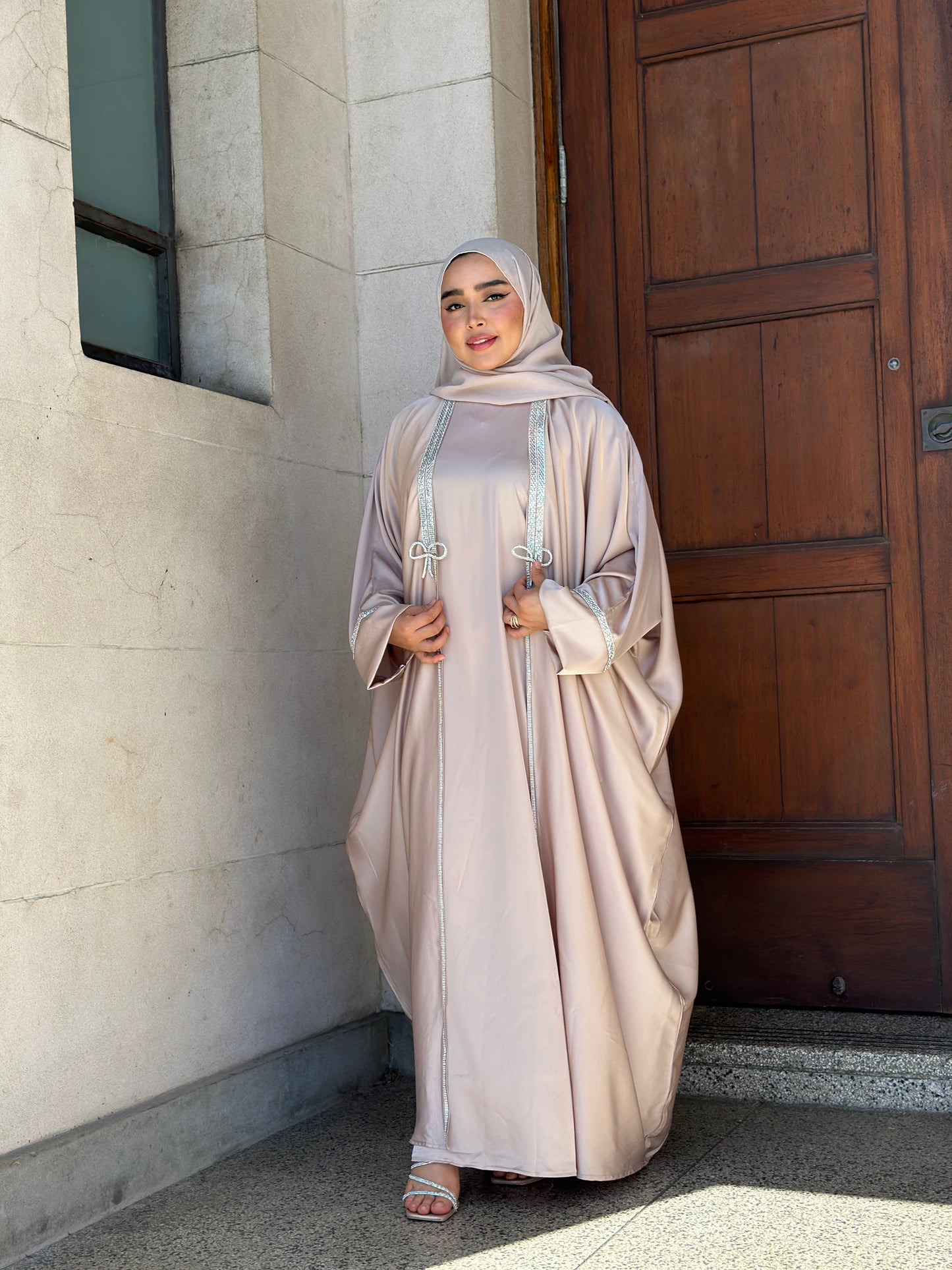 Elegant three-piece Dubai Abaya Asiya 56 inch length – Hijabaan Auckland
