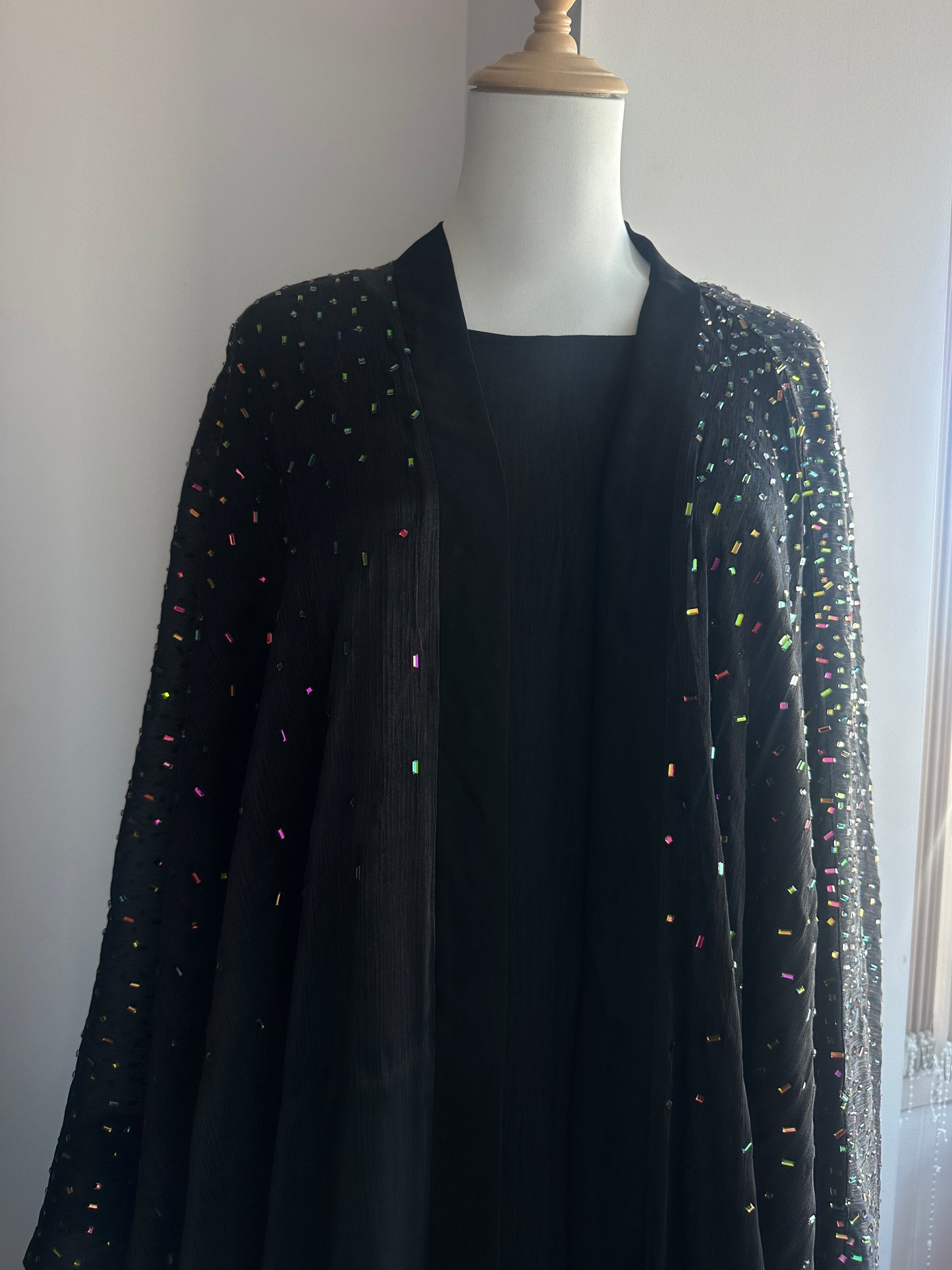 Elegant open Dubai Abaya Ayesha size 54 with long-sleeve inner – Hijabaan Auckland