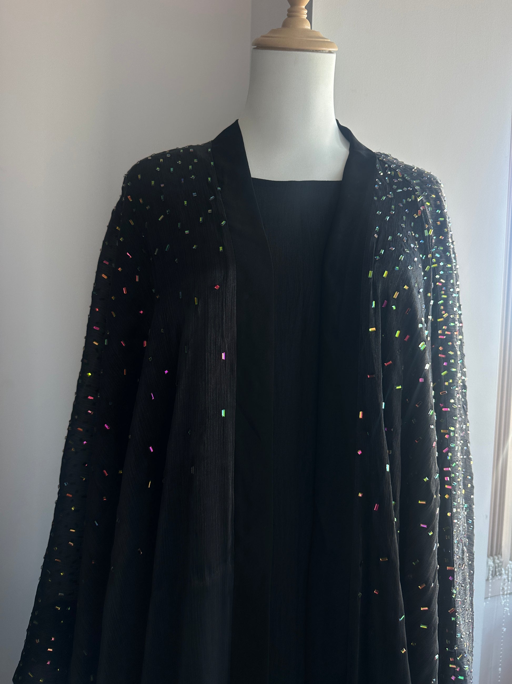 Elegant open Dubai Abaya Ayesha size 54 with long-sleeve inner – Hijabaan Auckland