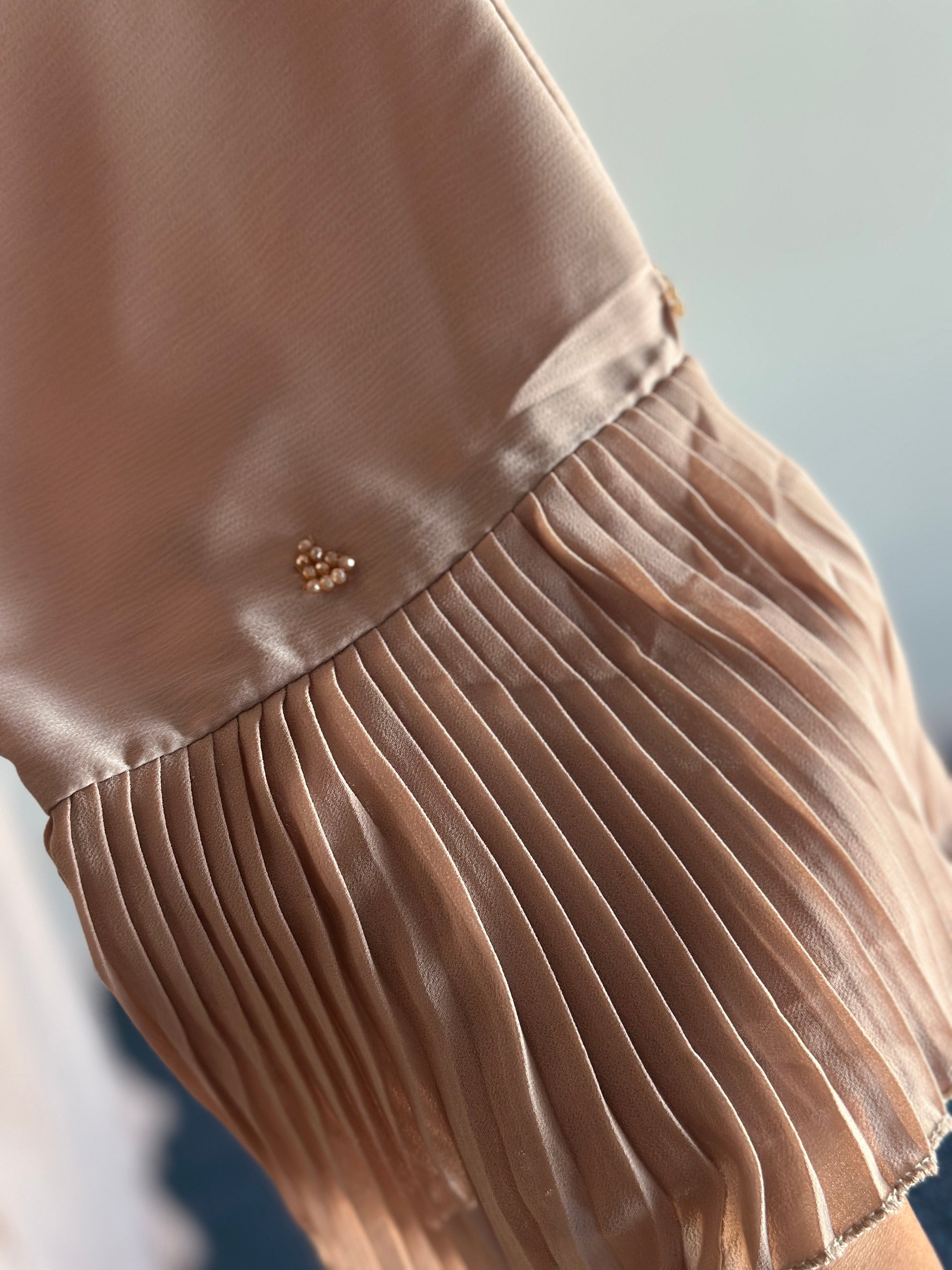 Rania abaya with handwork on sleeves and bottom – modest wear NZ