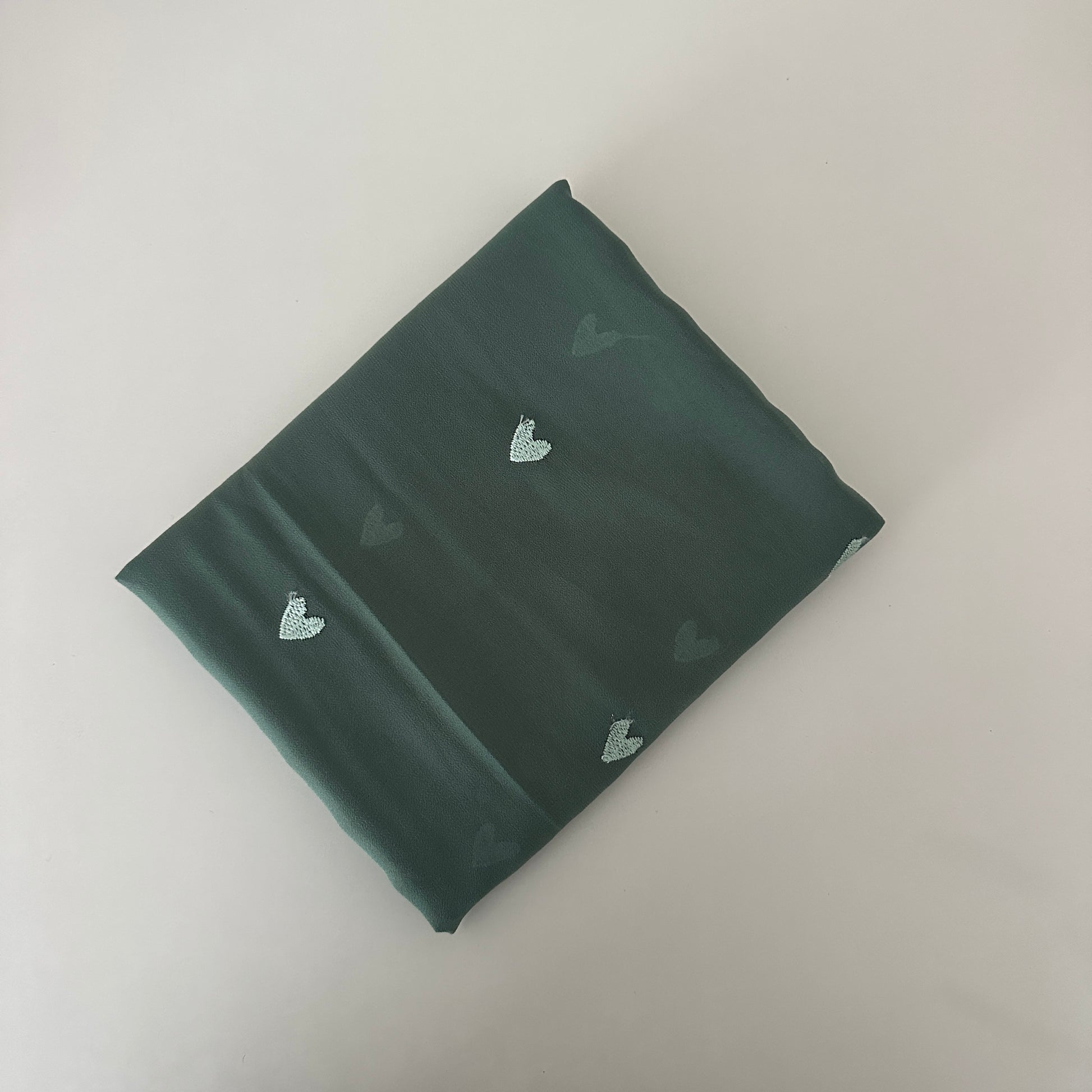 Lightweight chiffon hijab with symbolic qalb design for daily modesty