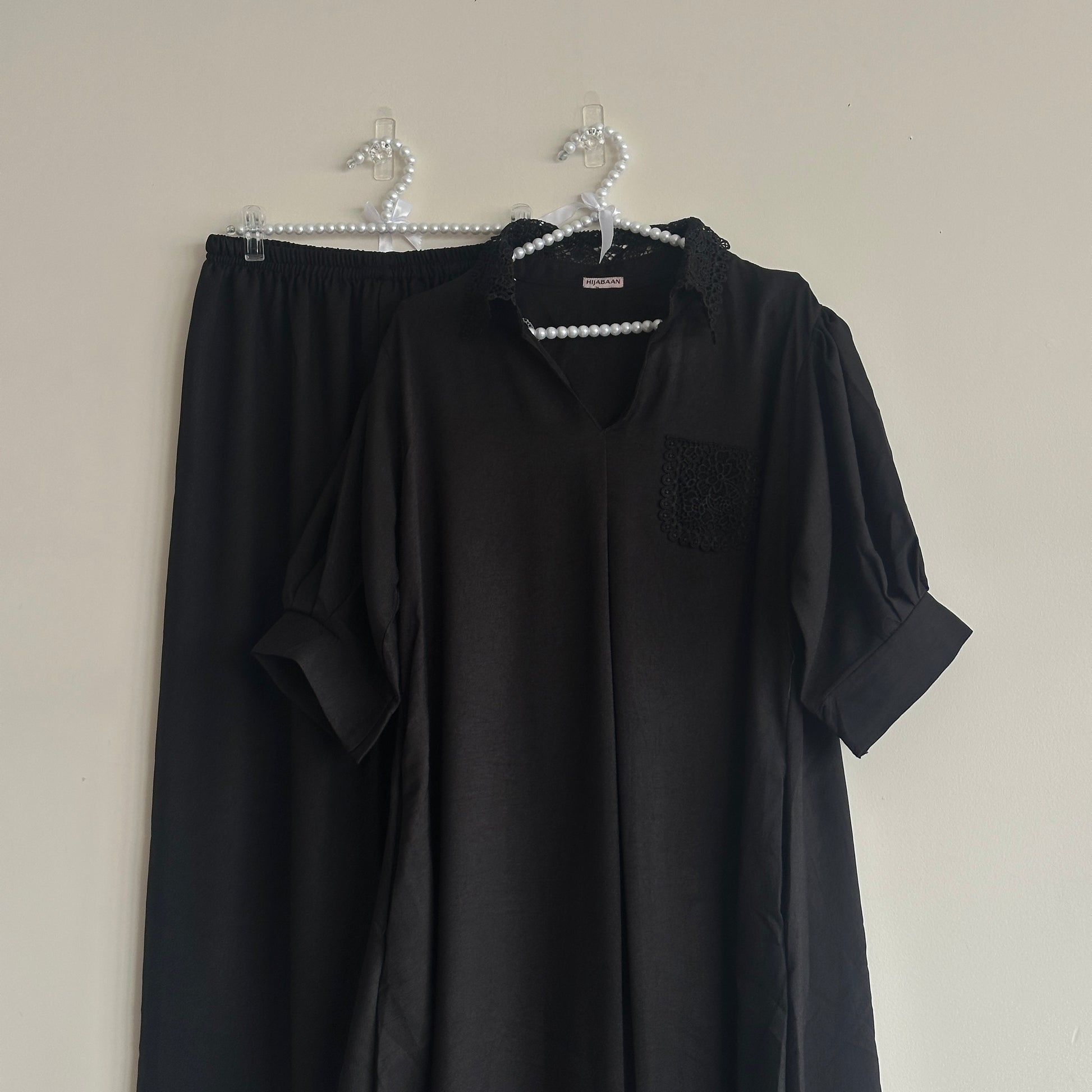 Back view of Inara Co-ord Set showing long modest top design – Hijabaan NZ