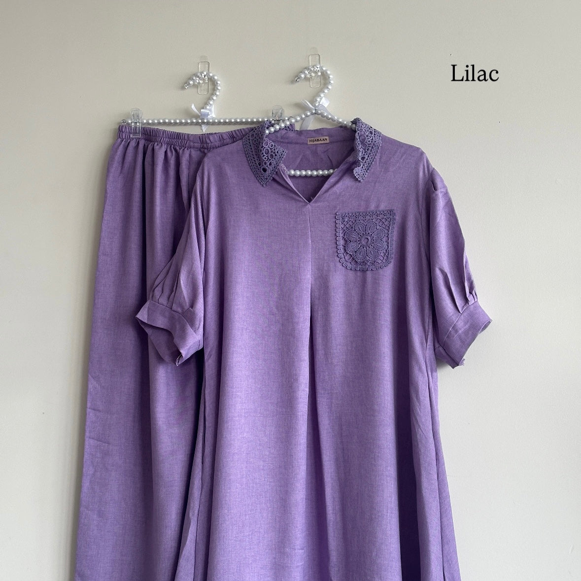 Elasticated pants of Inara Co-ord Set – comfortable modest wear from Hijabaan NZ