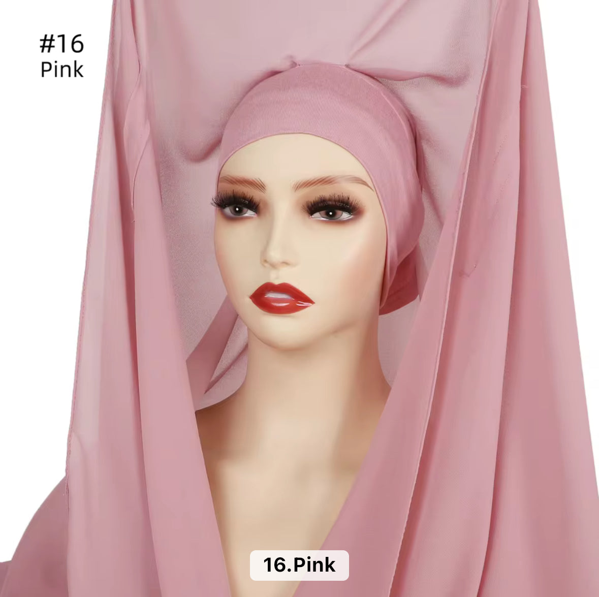 Soft pink chiffon instant hijab with cap – Hijabaan modestwear
