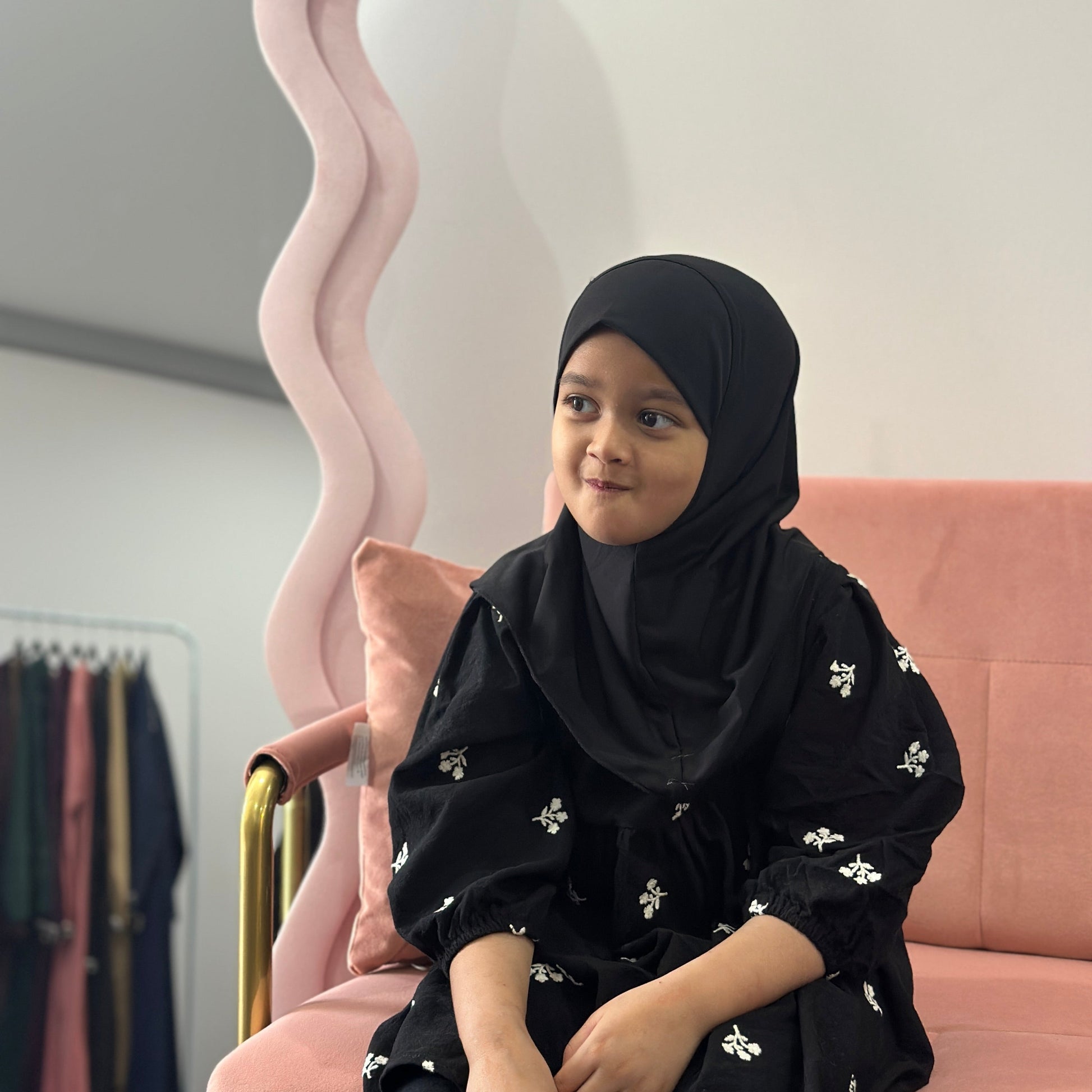 Navy crystal jersey kids hijab – soft and breathable fabric by Hijabaan NZ