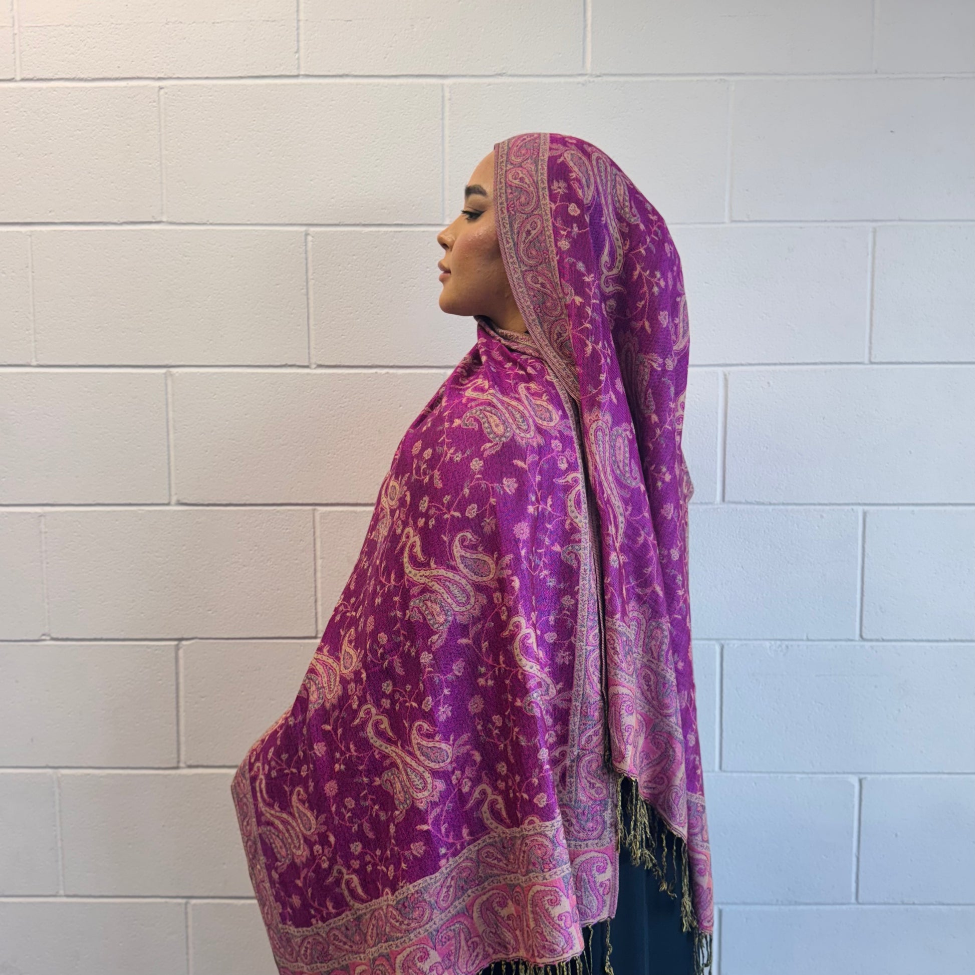 Lightweight shawl in rani pink for bold modest fashion – Hijabaan