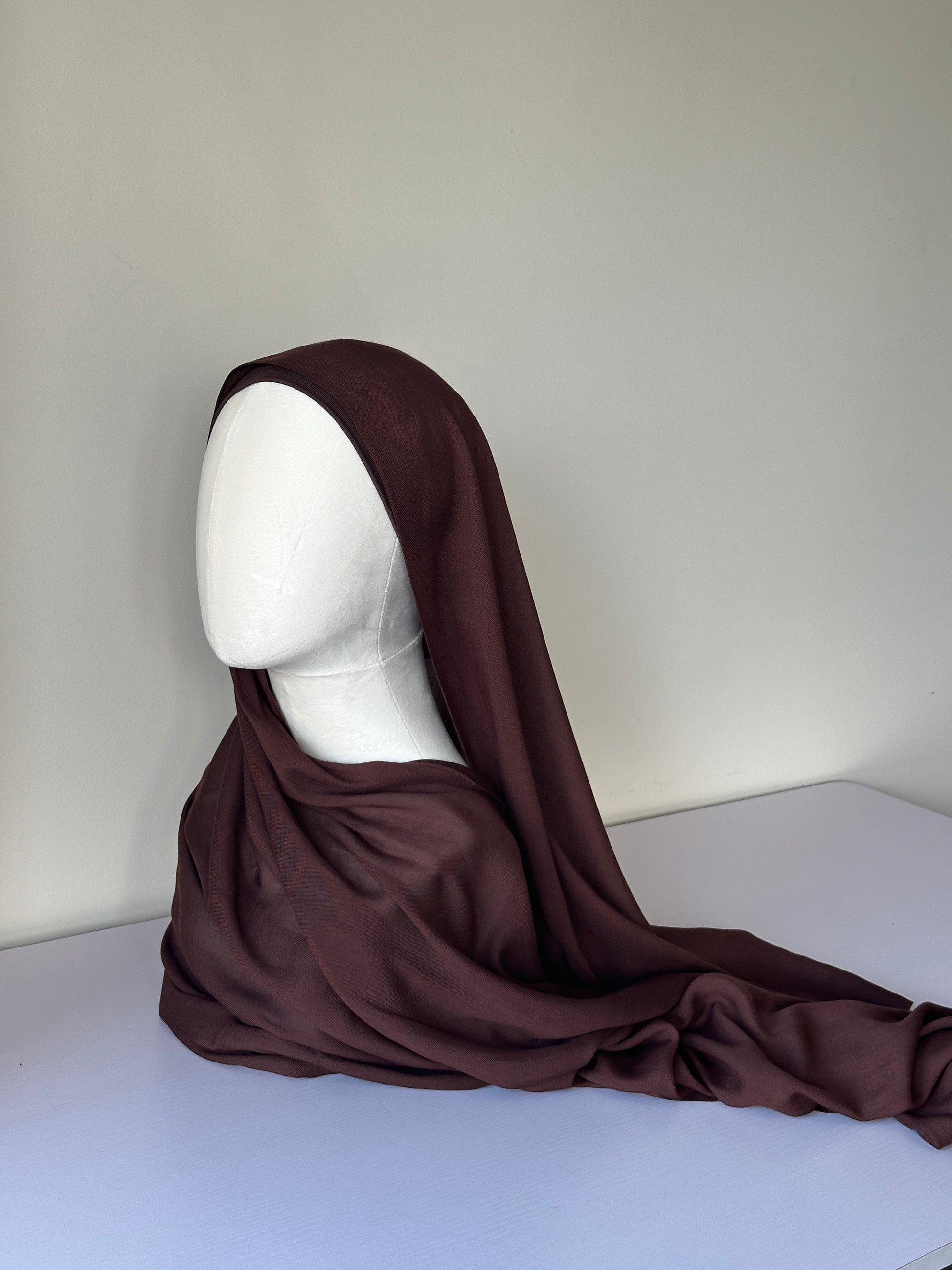 Premium Modal Hijab in Dark Brown – Soft, breathable modest fashion from Hijabaan NZ