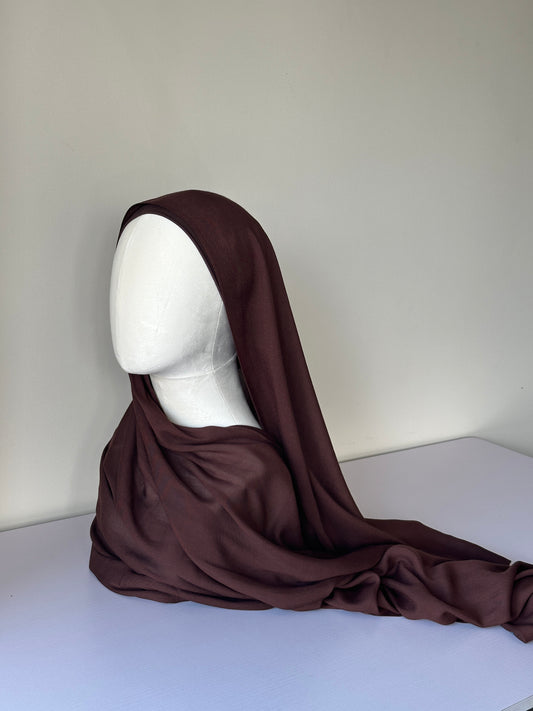 Premium Modal Hijab in Dark Brown – Soft, breathable modest fashion from Hijabaan NZ