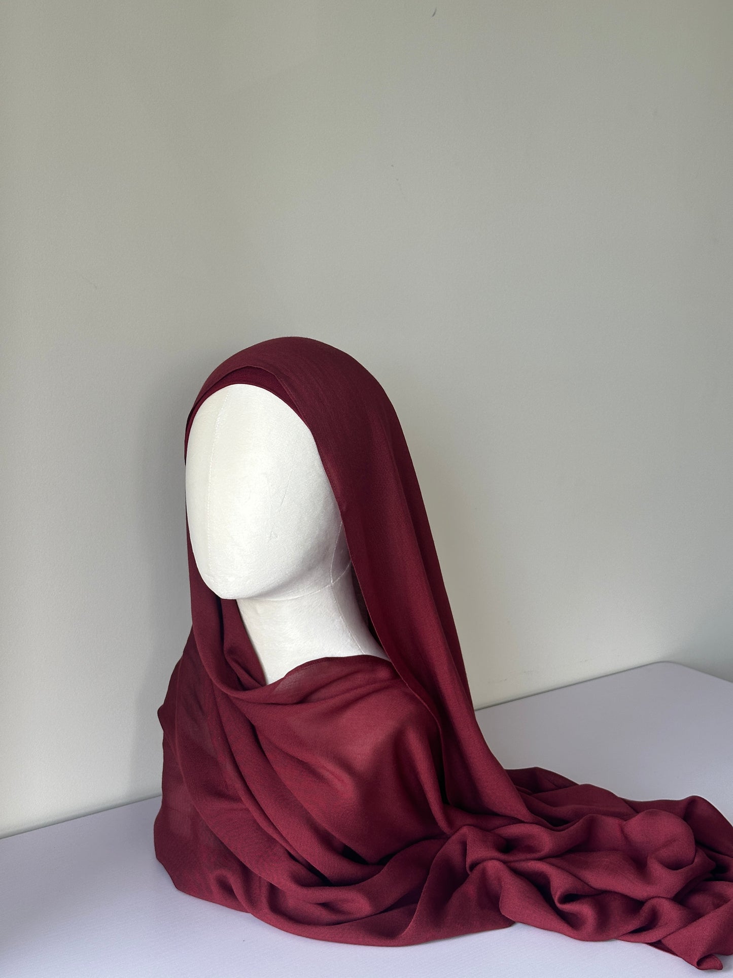 Premium Modal Hijab in Maroon – Soft, breathable modest fashion from Hijabaan NZ