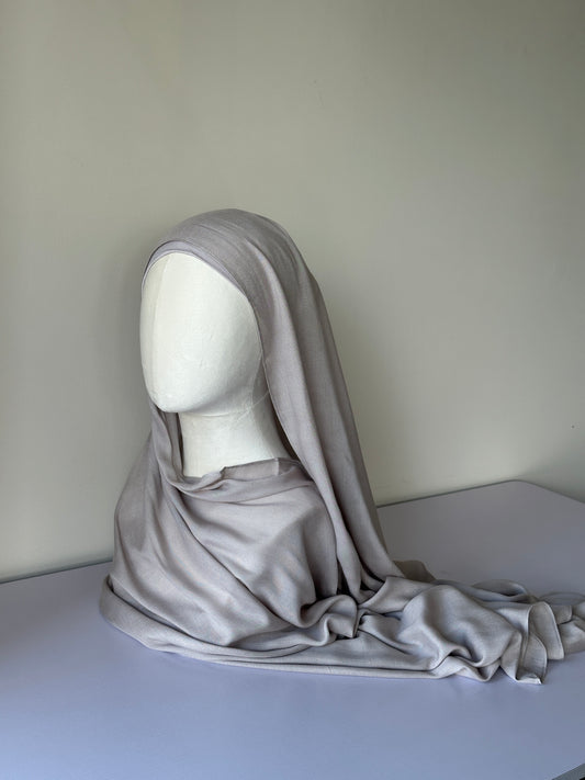 Premium Modal Hijab in Silver Polish – Soft, breathable modest fashion from Hijabaan NZ