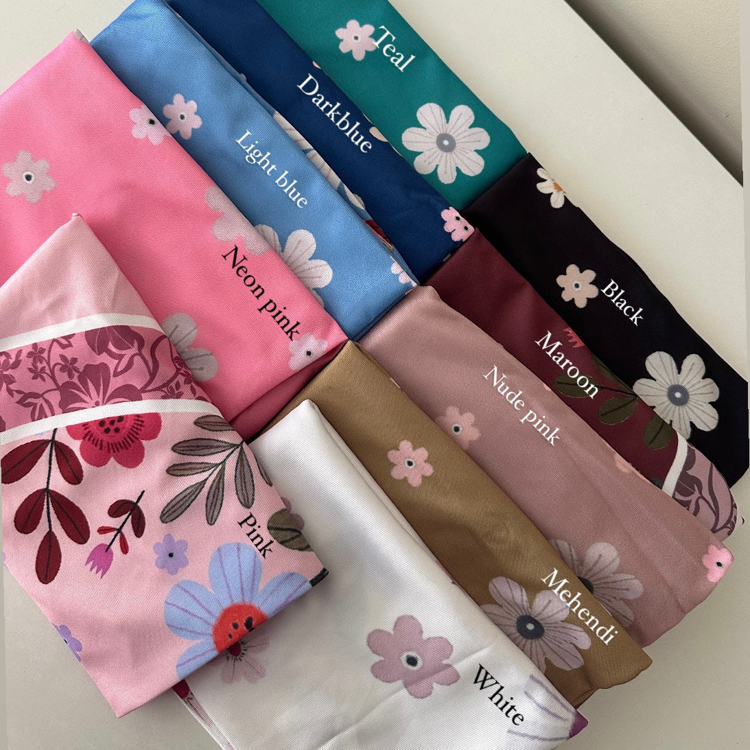 Colourful printed hijab for kids – perfect for school, prayer or casual wear

