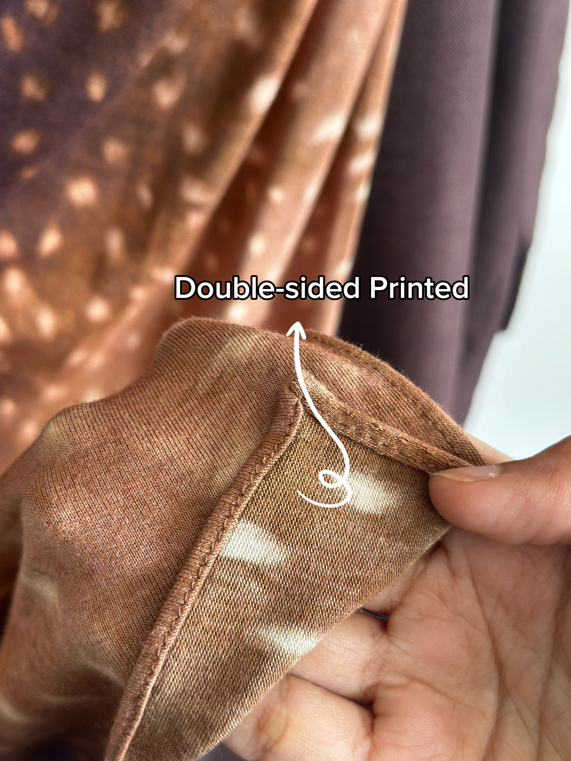 Cotton jersey hijab with single-stitch finish in deer print – modest wear NZ