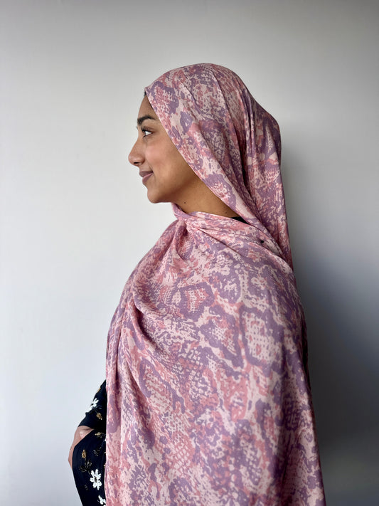 Printed Modal Hijab – Blossom print, soft breathable modal from Hijabaan NZ