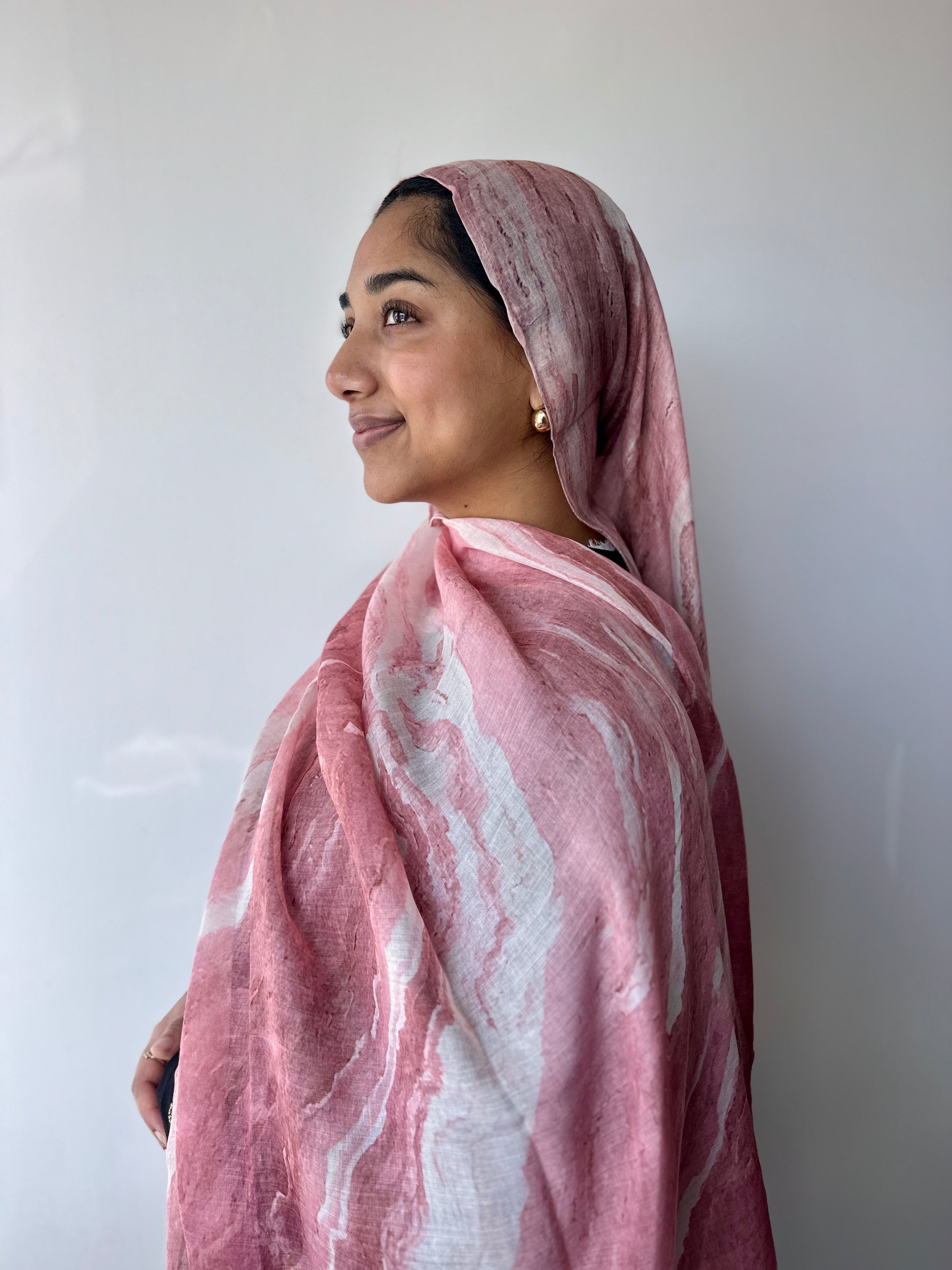 Printed Modal Hijab – Rose print, soft breathable modal from Hijabaan NZ