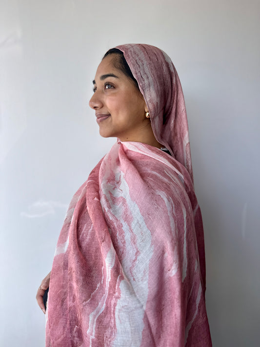 Printed Modal Hijab – Rose print, soft breathable modal from Hijabaan NZ