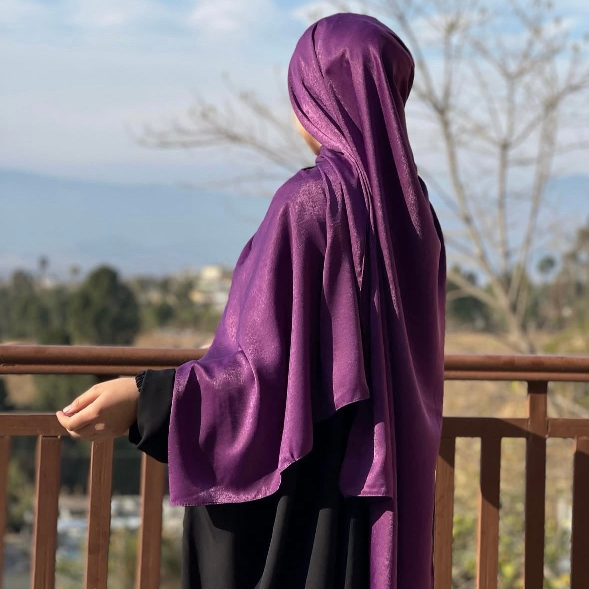 Satin velvet hijab with soft shimmer – perfect for modest occasion wear