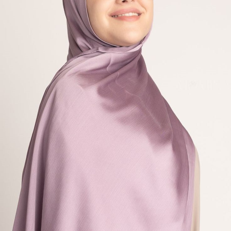 Textured satin hijab with soft shine for Eid or elegant modest wear