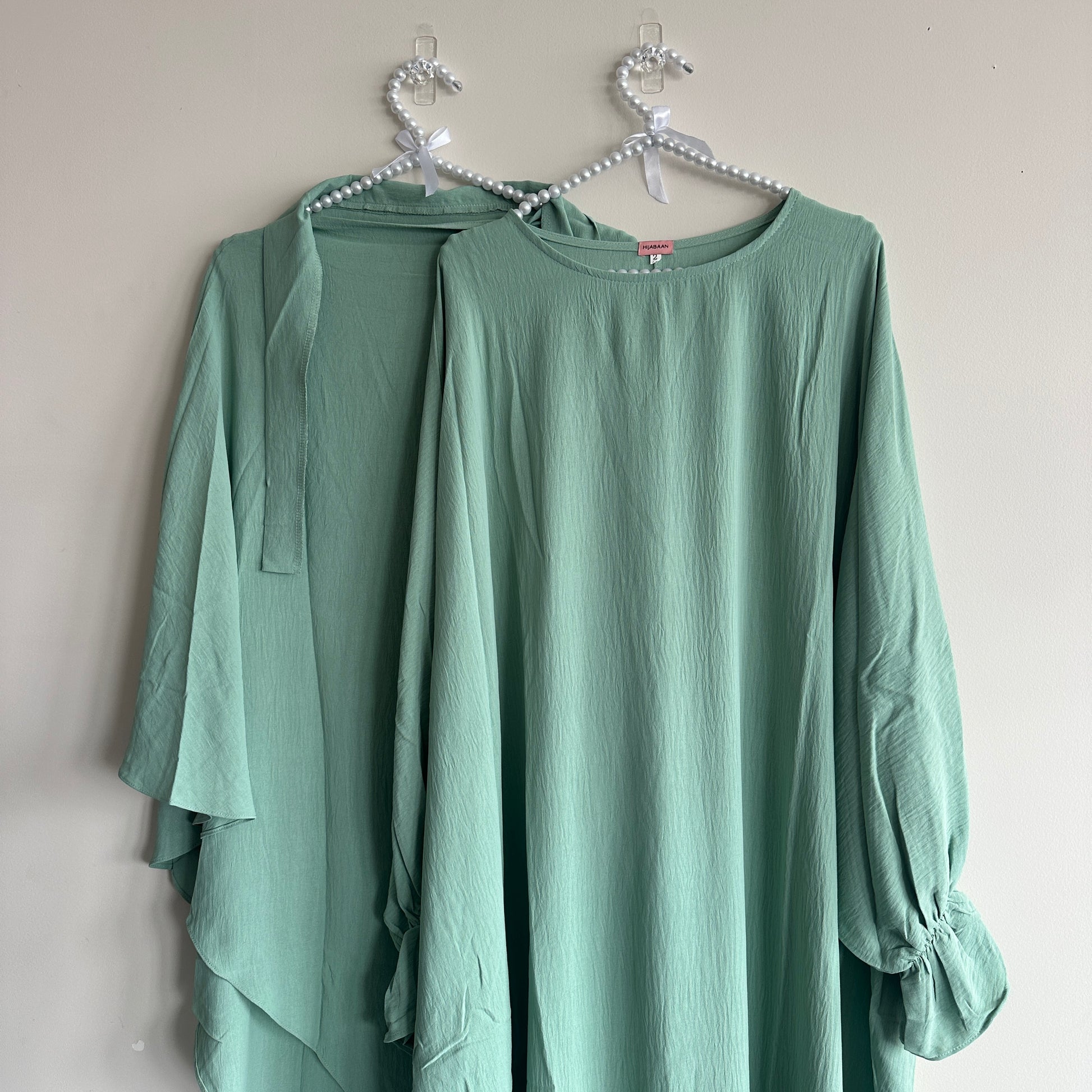 Side view showing full coverage and flowy silhouette – Hijabaan NZ