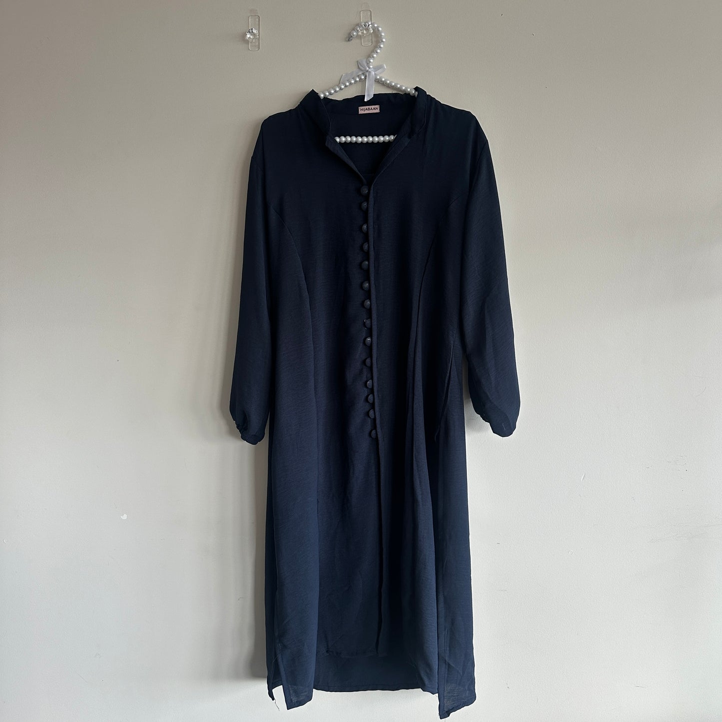 Lifestyle photo of Yusra Co-ord Set styled with hijab – Hijabaan NZ