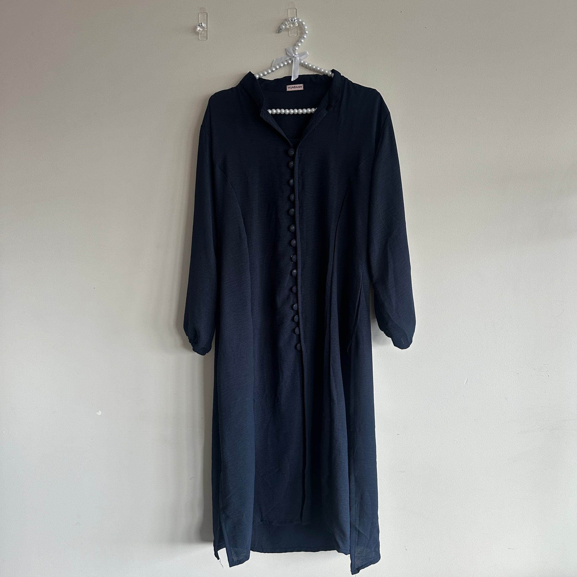 Lifestyle photo of Yusra Co-ord Set styled with hijab – Hijabaan NZ