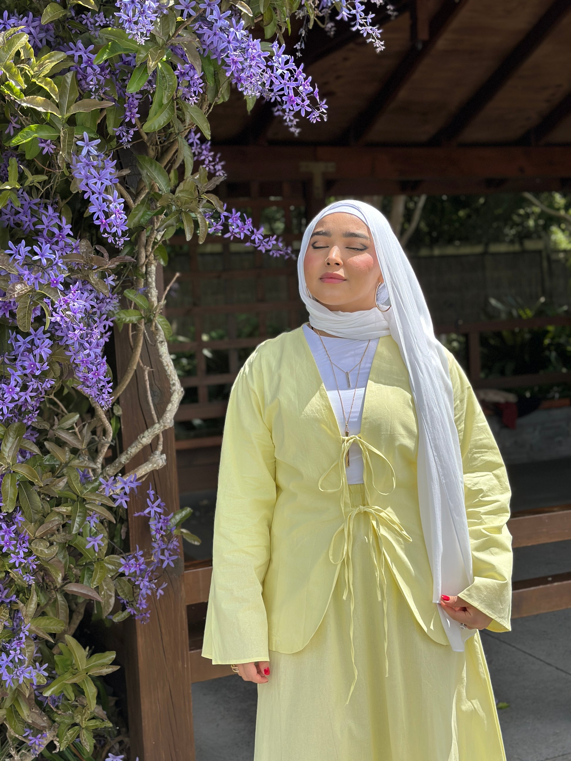 Styled look of Zunairah Top & Skirt Set – modest and feminine outfit from Hijabaan NZ